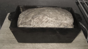 Bread Pan in use with a loaf just out of the oven
